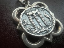 🔴  Ciondolo GERARDO SACCO Argento 925 Maschere & Monete con medaglia vintage