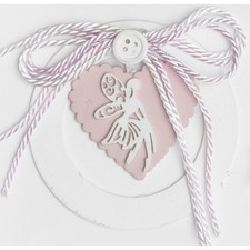 Cuore in legno bianco con