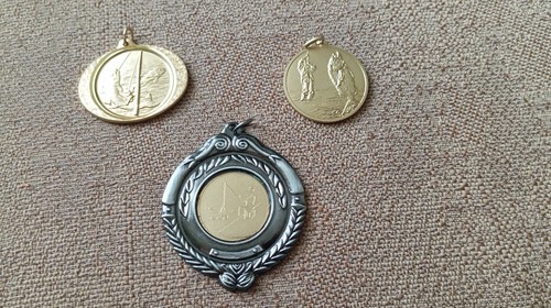 Set medaglie oro pesca - d'oro,