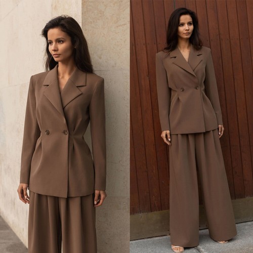 Tuta donna business marrone