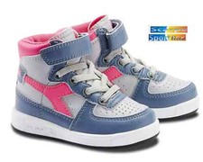 DIADORA MI BASKET II  TD/JR GRIGIO ROSA C7056 SCARPE  SPORTIVE BAMBINE