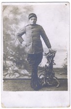 FOTO RITRATTO MILITARE SOLDATO PRIMA GUERRA DATATA 1916