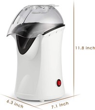 Macchina per Popcorn, 1200W - Retro Macchina Popcorn Compatta ad aria calda