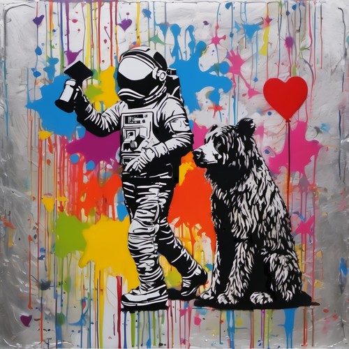 Banksy hommage need love - banksy,