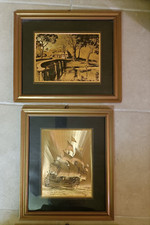 2 Quadri paesaggio e veliero