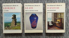 3x The Observer's Book of GLASS GEOLOGY FURNITURE Woodforde Payton Evans english
