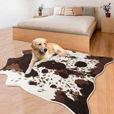 Cow Print Faux Fur Area Rug