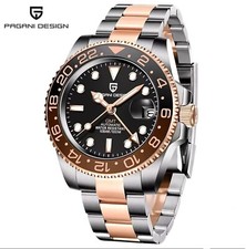 Pagani Design PD-1662 Orologio Meccanico Automatico GMT Uomo Acciaio Oro Zaffiro