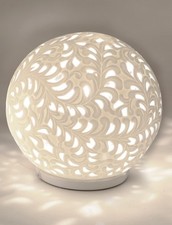 Lampada da Tavolo, a Sfera Luce Armonia Romantico Bianco D.16cm Porcellana