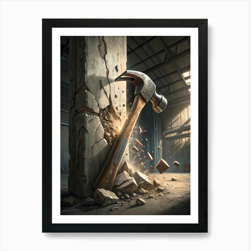Quadro realistico martello che
