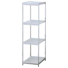 SCAFFALE OLATHE BIG TUBOLARI IN METALLO CROMATO RIPIANI IN ABS ORESTELUCHETTA