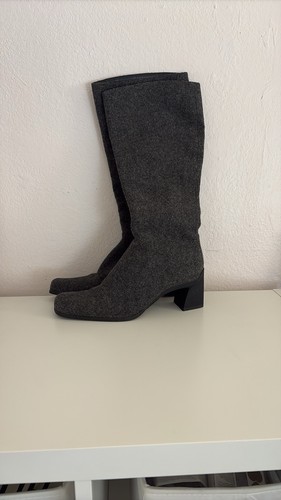 Prada boots grey tweed - prada,
