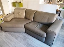 Doimo Sofas Andy Divano Angolare 3 Posti Vera Pelle Grigio Made In Italy Usato