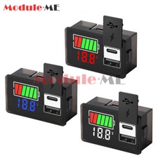 Voltmetro batteria auto Type-C USB indicatore di livello misuratore capacità batteria Li-ion