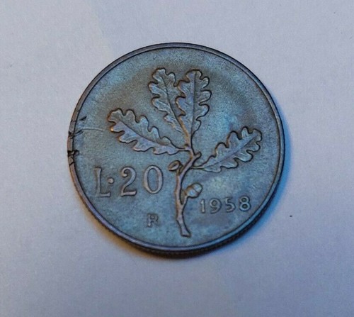 Moneta lire ramo quercia - moneta,