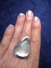 Anello argento 925 cristallo di rocca e argento