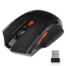 Mouse Wireless Gaming 1600DPI 6 Pulsanti 2.4GHz Ergonomico USB PC Laptop