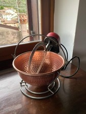 Paiolo in rame per polenta completo di motore funzionante e sottopiatti in rame