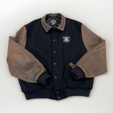 House Of Blues Chicago Giacca Uomo Taglia XL Varsity Lana Pelle Bomber