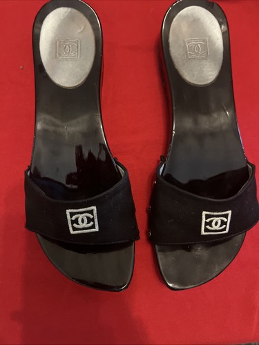 Sandali chanel neri raso - chanel,