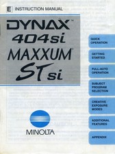 Minolta Dynax 404si Manuale