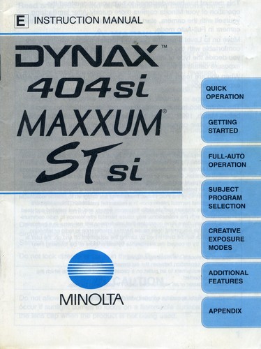Minolta dynax 404si - minolta,