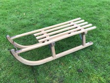 DAVOS ANTICA SLITTA VINTAGE IN LEGNO SCI BAR RISTORANTE INVERNO NATALE 90 cm