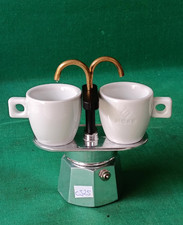 CAFFETTIERA BIALETTI MINI EXPRESS 2 TAZZE CON TAZZINE DESIGN VINTAGE. CJ25