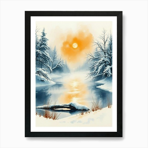 Quadro invernale stampa