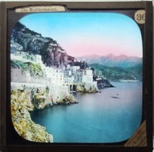 Antique magic lantern - lantern, slides