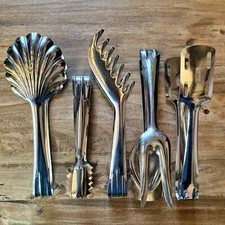 Set 5 Pinze da Cucina per Servire - Acciaio Inossidabile INOXRIV - Varie Misure