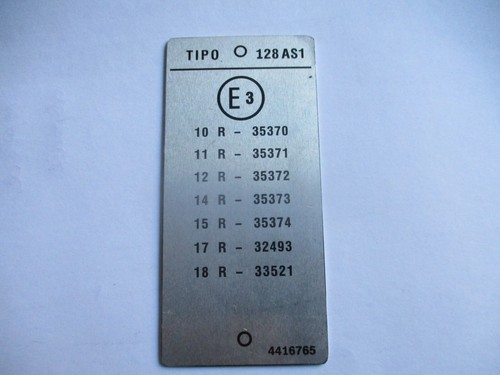 Targa plate tipo fiat 128 - targa,