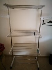 Stendino stendibiancheria a torre verticale 3 piani 78x65x120 cm salvaspazio