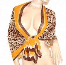 Stola donna marrone leopardata