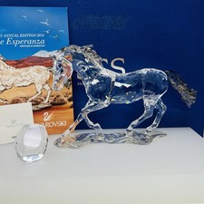 Statuina Swarovski SCS 2014 Esperanza che corre a cavallo con targa 5004728 nuova con scatola