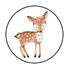 48 BUSTE CERVI BOSCO SIGILLI ETICHETTE ADESIVI 1,2" BOMBONIERA ROTONDA 