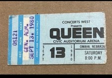 Biglietto concerto Queen 1980