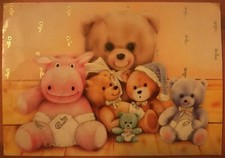 CARTOLINA ILLUSTRATA PELUCHE ORSACCHIOTTI ORSACCHIOTTO TEDDY BEARS 1990
