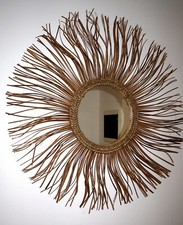 Specchio in rattan naturale a
