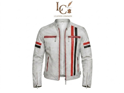 Giacca uomo pelle bianca - , café