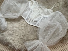 Bralette In tulle Bianco con manichine in tulle