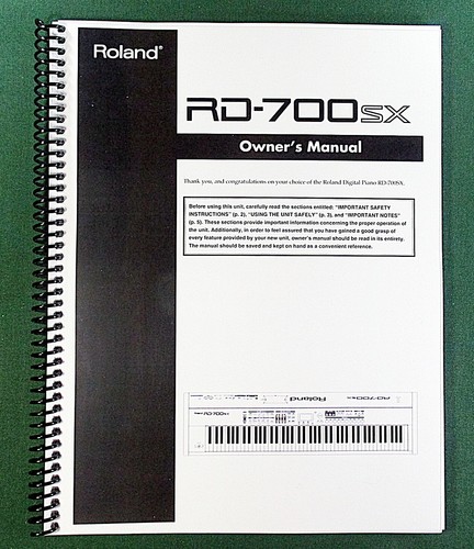 Roland 700sx owner s - rd-700sx, owner's