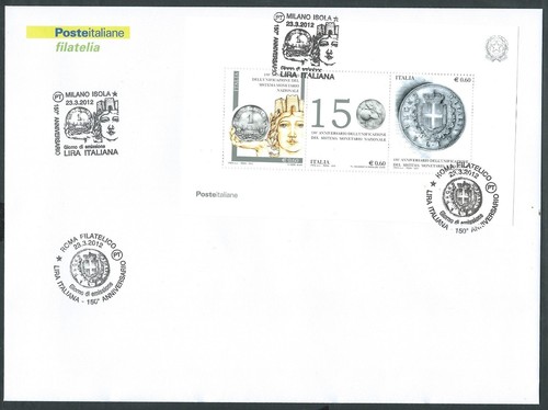 2012 italia fdc - fdc, poste