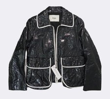 Giacca in pelle nappa goffrata