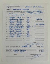 24/08/66 amichevole CESENA vs CAGLIARI Distinta spogl. autografo MARTINADONNA