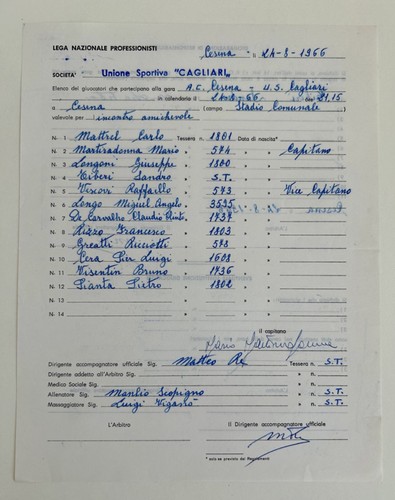 Amichevole cesena vs - 24/08/66,