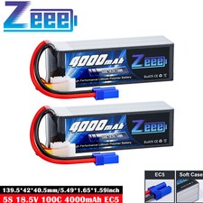 2x Zeee 5S 18.5V Lipo batteria 100C 4000mAh EC5 soft shell per RC auto aereo elicottero