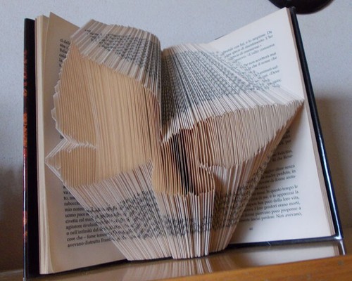 Libro piegato fatto mano - libro, a