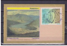 FRANCOBOLLI Italia Repubblica 2001 Francobusta Como Seta Varietà Multiple