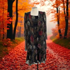 Set abito chiffon floreale Raquel By Santex taglia 14 vintage autunno matrimonio ospite